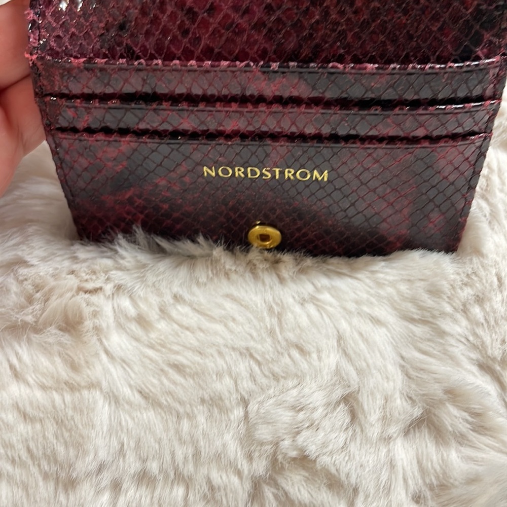 Nordstrom Burgundy Python Snakeskin Wallet - Picture 5 of 9
